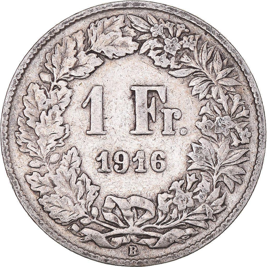 Coin, Switzerland, Franc, 1916, Bern, VF(30-35), Silver, KM:24