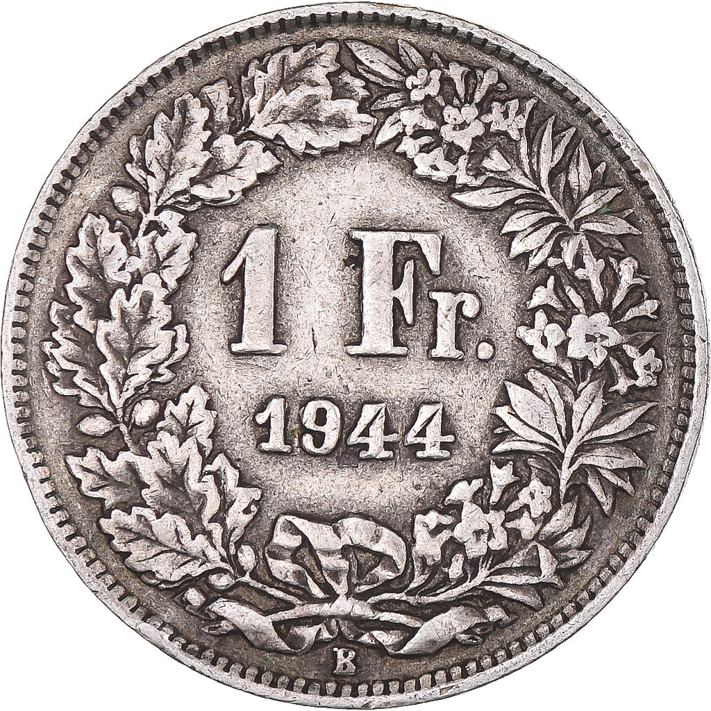 Coin, Switzerland, Franc, 1944, Bern, EF(40-45), Silver, KM:24