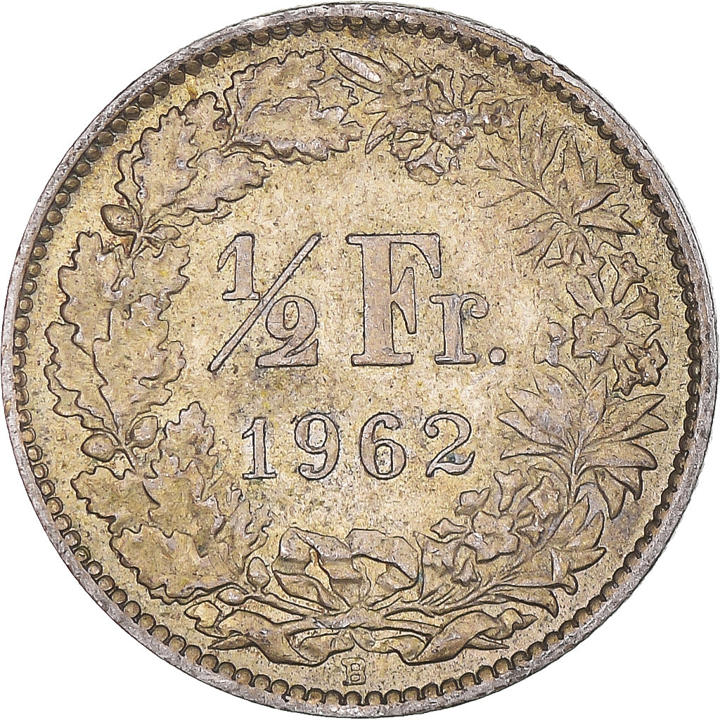 Moneta, Svizzera, 1/2 Franc, 1962, Bern, SPL-, Argento, KM:23