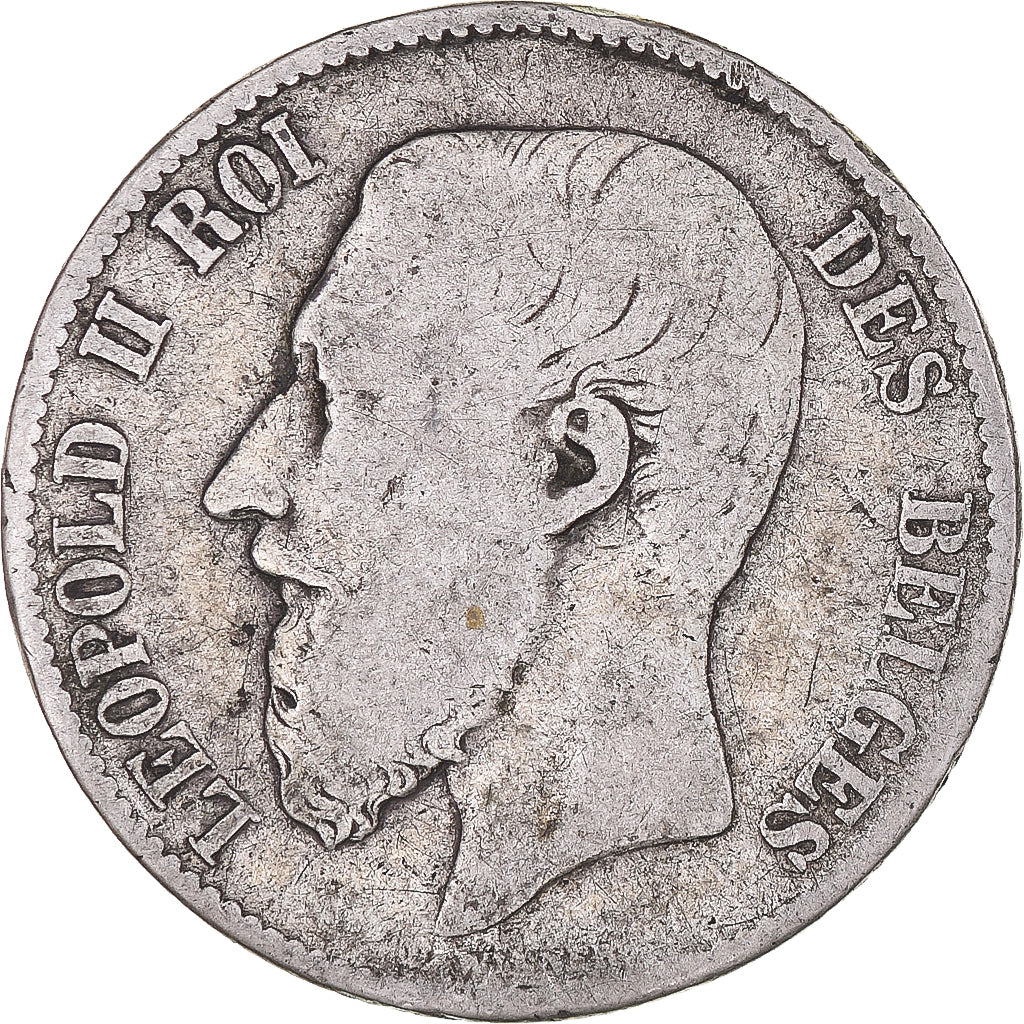 Coin, Belgium, Leopold II, 2 Francs, 2 Frank, 1867, VF(20-25), Silver, KM:30.2