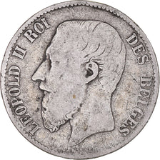 Coin, Belgium, Leopold II, 2 Francs, 2 Frank, 1867, VF(20-25), Silver, KM:30.2