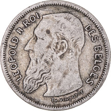 Coin, Belgium, Leopold II, 2 Francs, 2 Frank, 1909, VF(30-35), Silver, KM:58.1