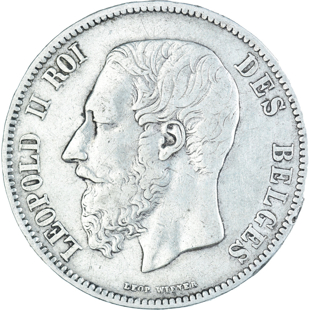 Coin, Belgium, Leopold II, 5 Francs, 5 Frank, 1868, VF(20-25), Silver, KM:24