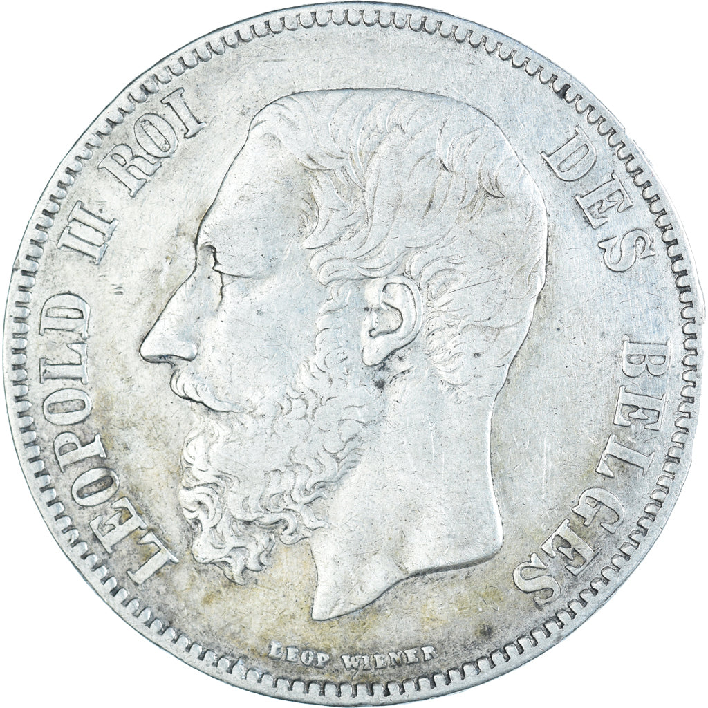 Coin, Belgium, Leopold II, 5 Francs, 5 Frank, 1868, VF(20-25), Silver, KM:24