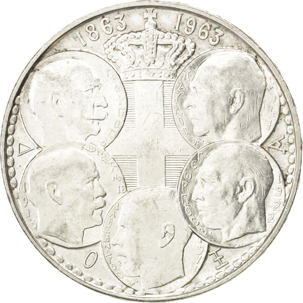 GREECE, 30 Drachmai, 1963, KM #86, AU(55-58), Silver, 34, 18.03