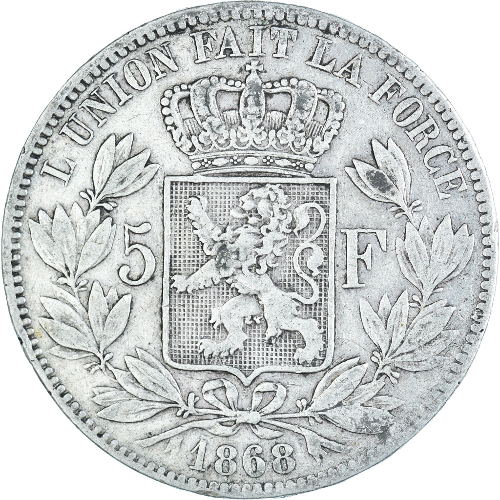 Monnaie, Belgique, Leopold II, 5 Francs, 5 Frank, 1868, TB+, Argent, KM:24