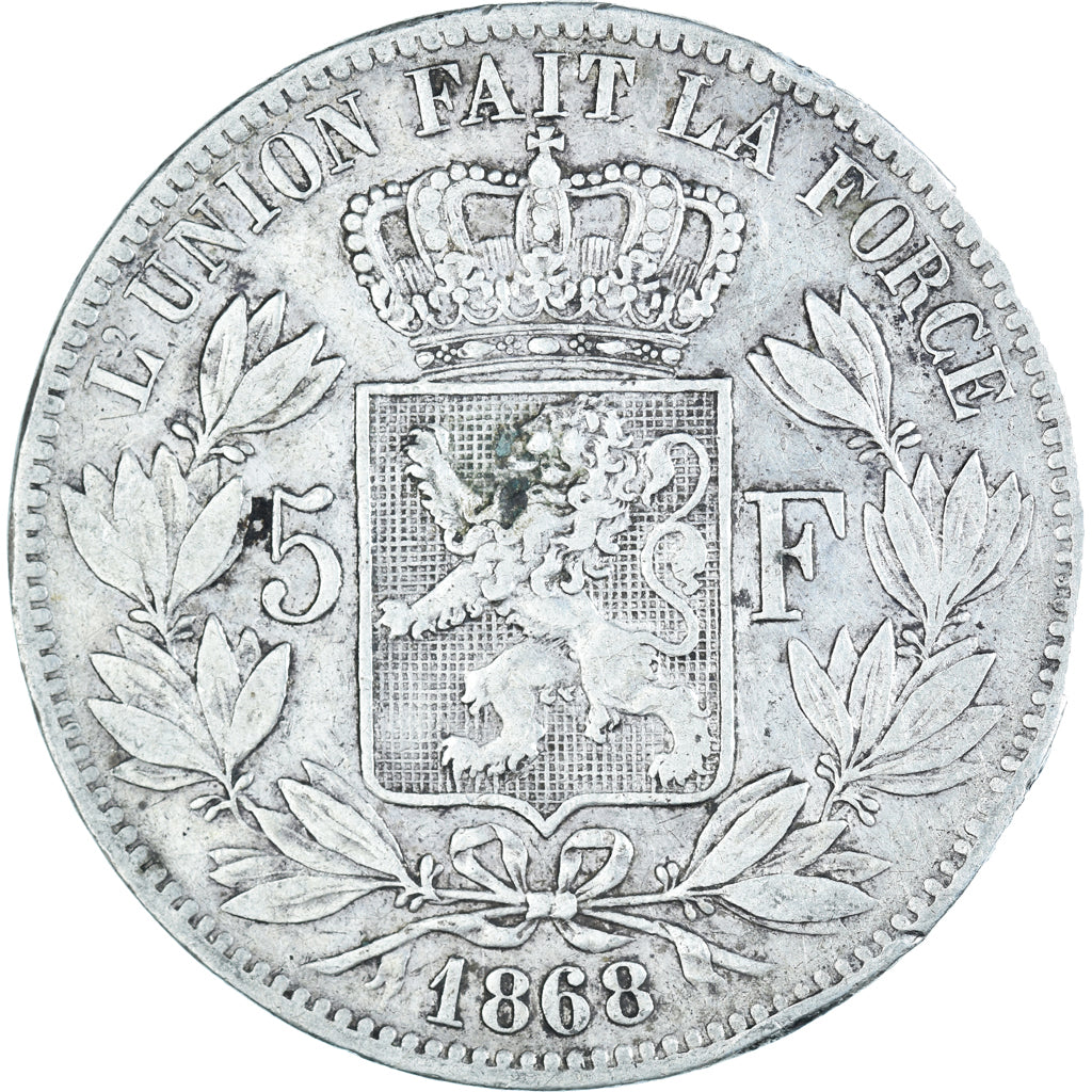 Monnaie, Belgique, Leopold II, 5 Francs, 5 Frank, 1868, TB+, Argent, KM:24
