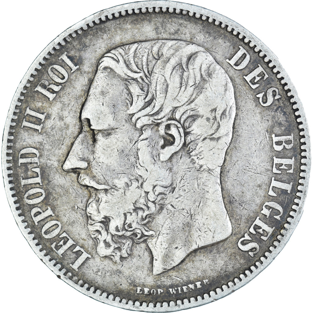 Monnaie, Belgique, Leopold II, 5 Francs, 5 Frank, 1868, TB+, Argent, KM:24