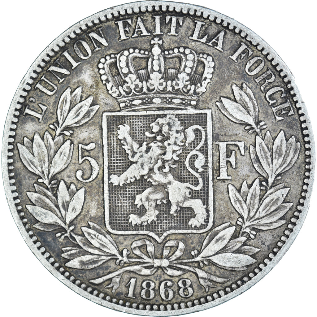 Monnaie, Belgique, Leopold II, 5 Francs, 5 Frank, 1868, TB+, Argent, KM:24
