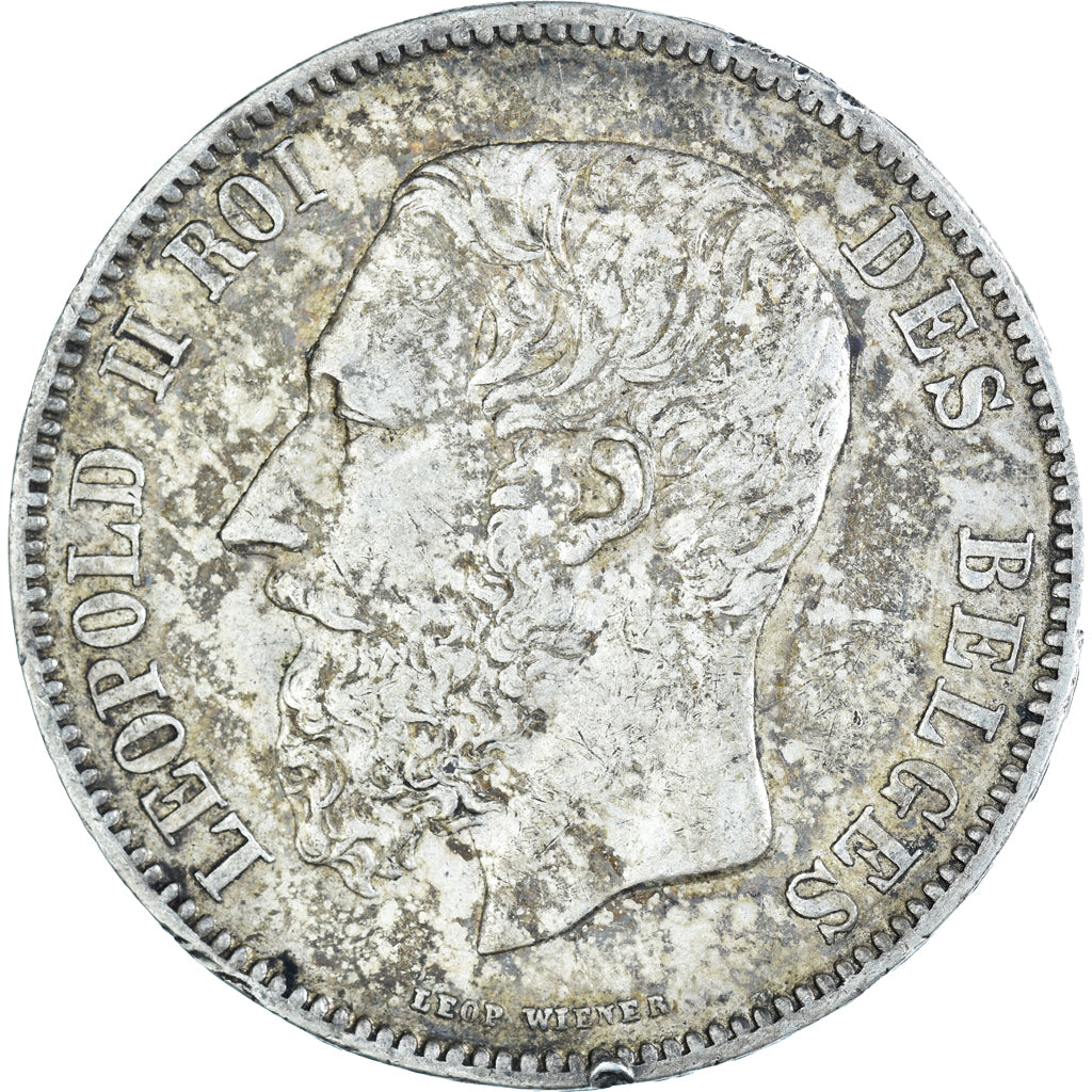 Coin, Belgium, Leopold II, 5 Francs, 5 Frank, 1868, VF(30-35), Silver, KM:24