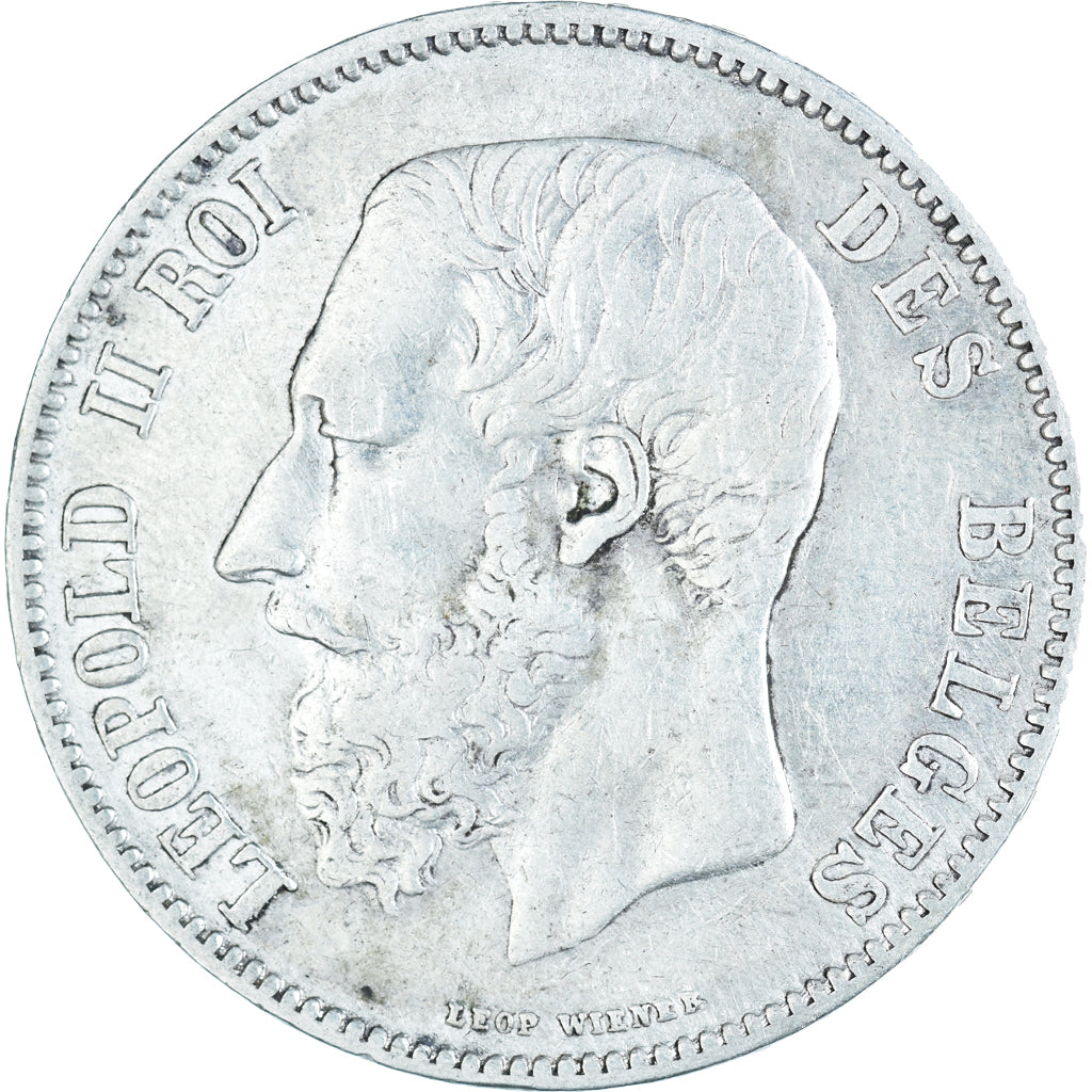 Coin, Belgium, Leopold II, 5 Francs, 5 Frank, 1868, VF(30-35), Silver, KM:24
