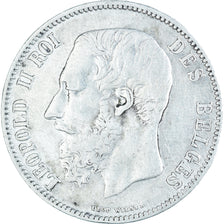 Coin, Belgium, Leopold II, 5 Francs, 5 Frank, 1868, VF(30-35), Silver, KM:24