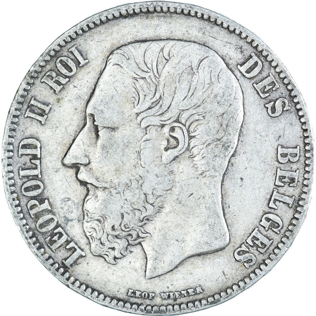 Coin, Belgium, Leopold II, 5 Francs, 5 Frank, 1869, VF(20-25), Silver, KM:24