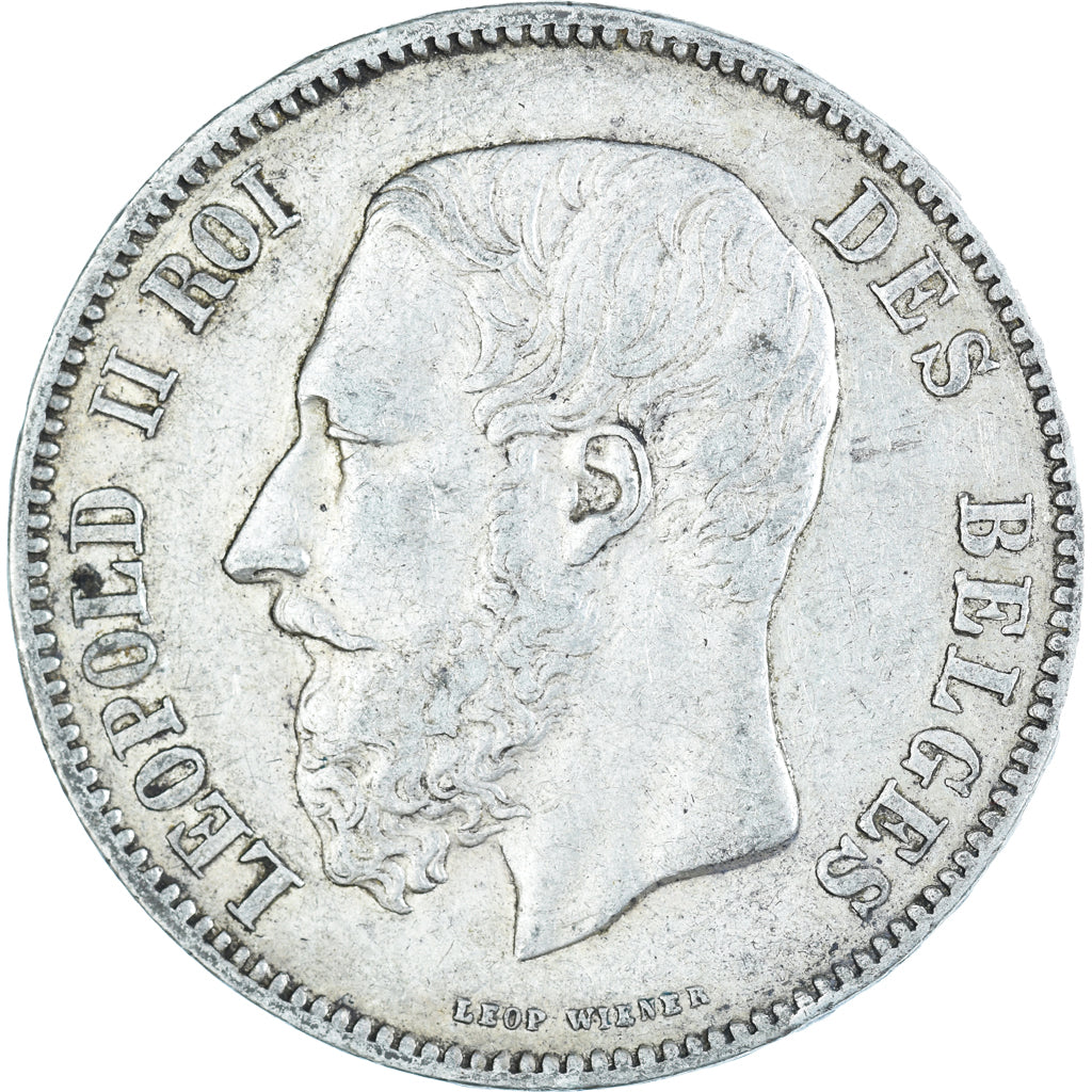 Coin, Belgium, Leopold II, 5 Francs, 5 Frank, 1869, VF(20-25), Silver, KM:24