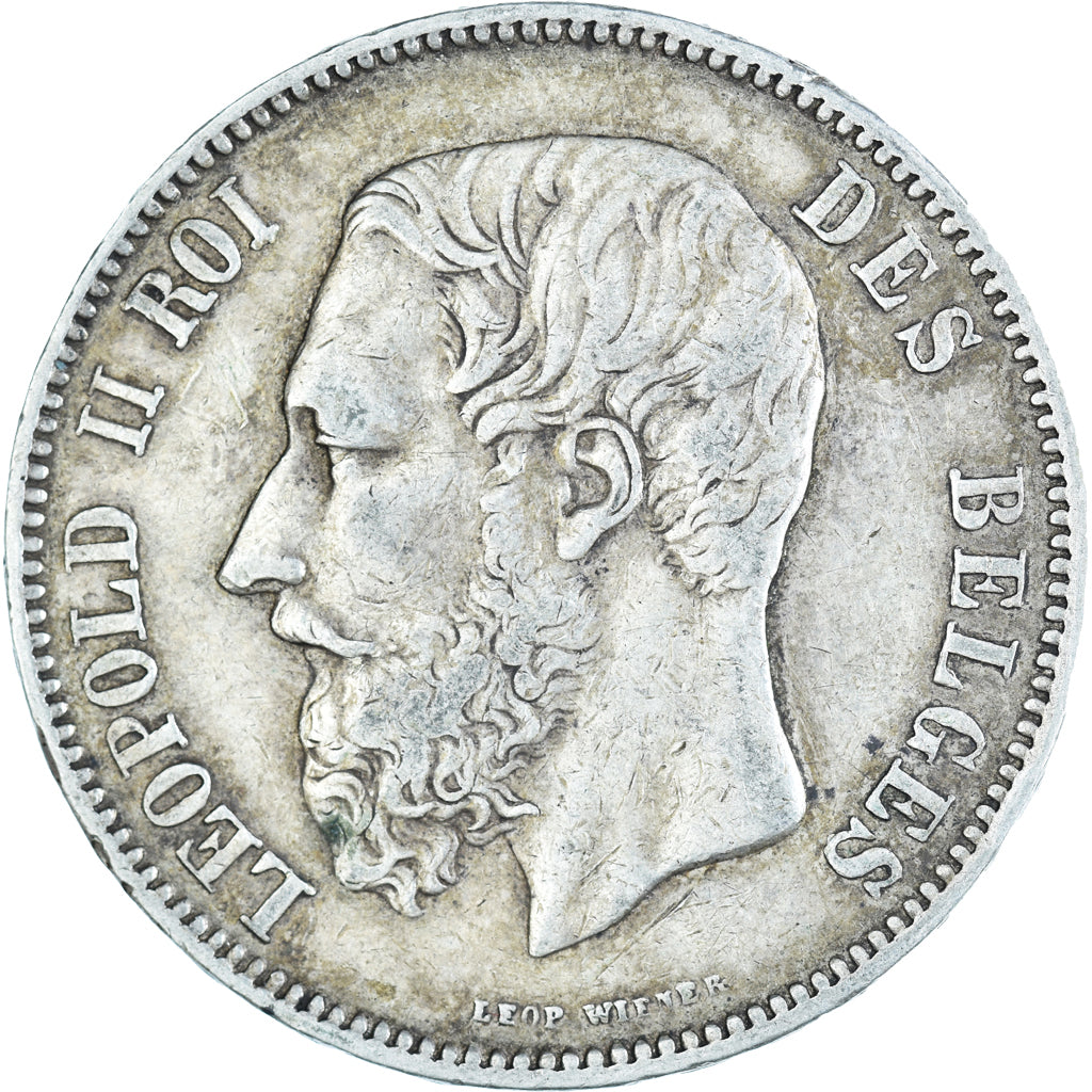 Coin, Belgium, Leopold II, 5 Francs, 5 Frank, 1869, VF(30-35), Silver, KM:24