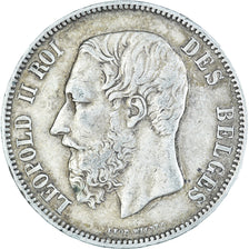 Coin, Belgium, Leopold II, 5 Francs, 5 Frank, 1869, VF(30-35), Silver, KM:24