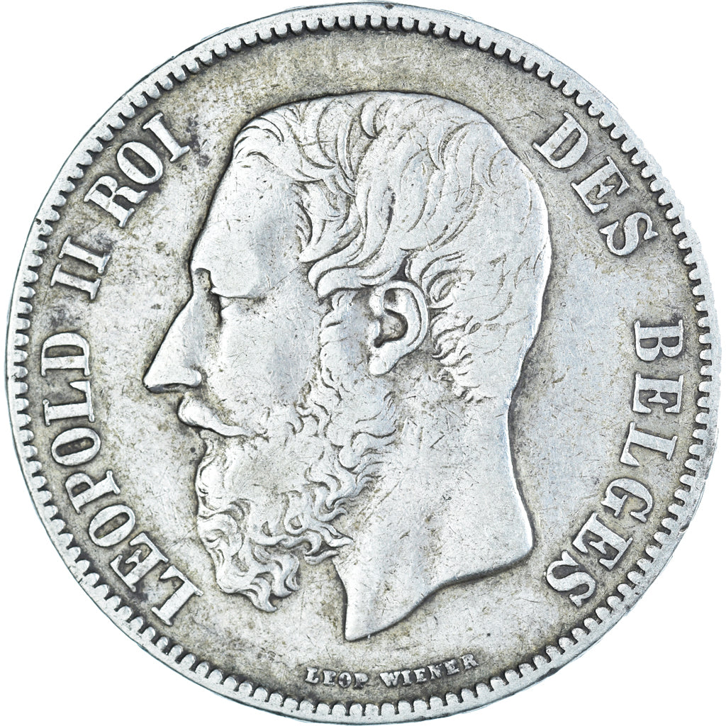 Coin, Belgium, Leopold II, 5 Francs, 5 Frank, 1870, VF(20-25), Silver, KM:24