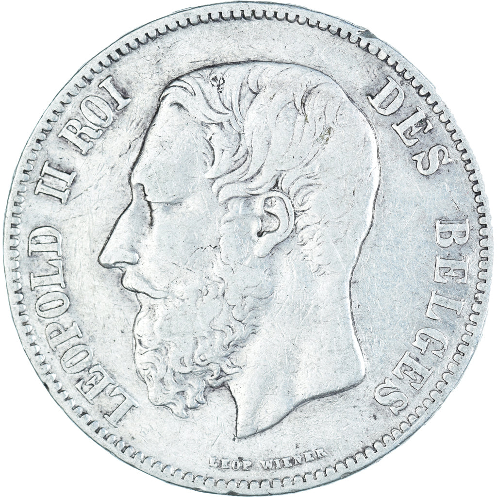 Coin, Belgium, Leopold II, 5 Francs, 5 Frank, 1870, VF(20-25), Silver, KM:24