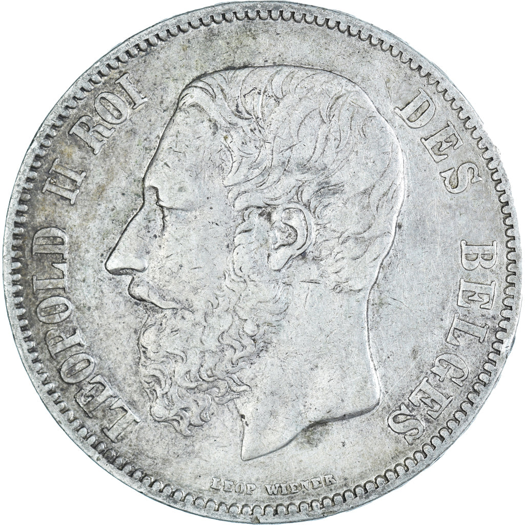 Coin, Belgium, Leopold II, 5 Francs, 5 Frank, 1870, VF(30-35), Silver, KM:24