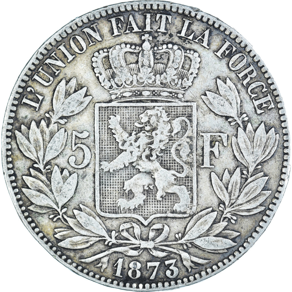 Moneta, Belgio, Leopold II, 5 Francs, 5 Frank, 1873, MB, Argento, KM:24
