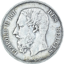 Coin, Belgium, Leopold II, 5 Francs, 5 Frank, 1873, VF(20-25), Silver, KM:24
