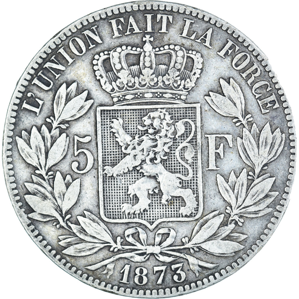 Coin, Belgium, Leopold II, 5 Francs, 5 Frank, 1873, VF(20-25), Silver, KM:24