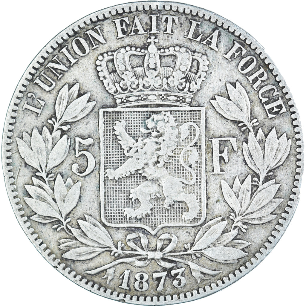 Coin, Belgium, Leopold II, 5 Francs, 5 Frank, 1873, VF(20-25), Silver, KM:24