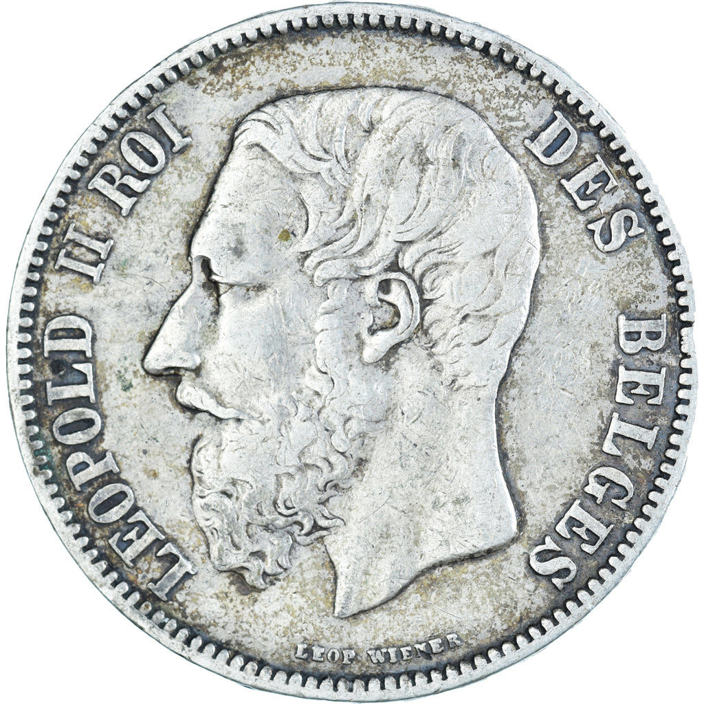 Coin, Belgium, Leopold II, 5 Francs, 5 Frank, 1873, VF(20-25), Silver, KM:24