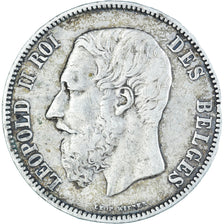 Coin, Belgium, Leopold II, 5 Francs, 5 Frank, 1873, VF(20-25), Silver, KM:24