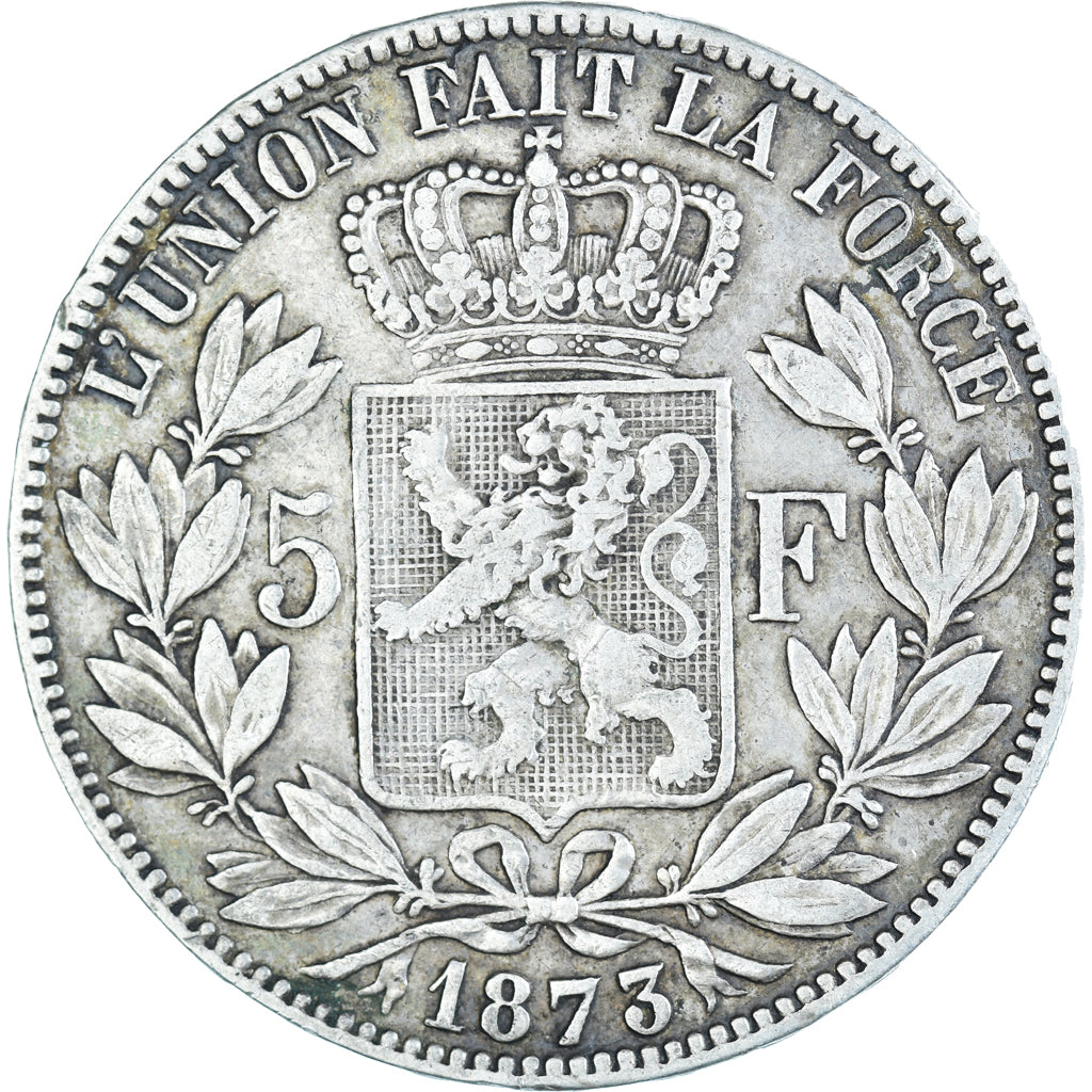Coin, Belgium, Leopold II, 5 Francs, 5 Frank, 1873, VF(20-25), Silver, KM:24
