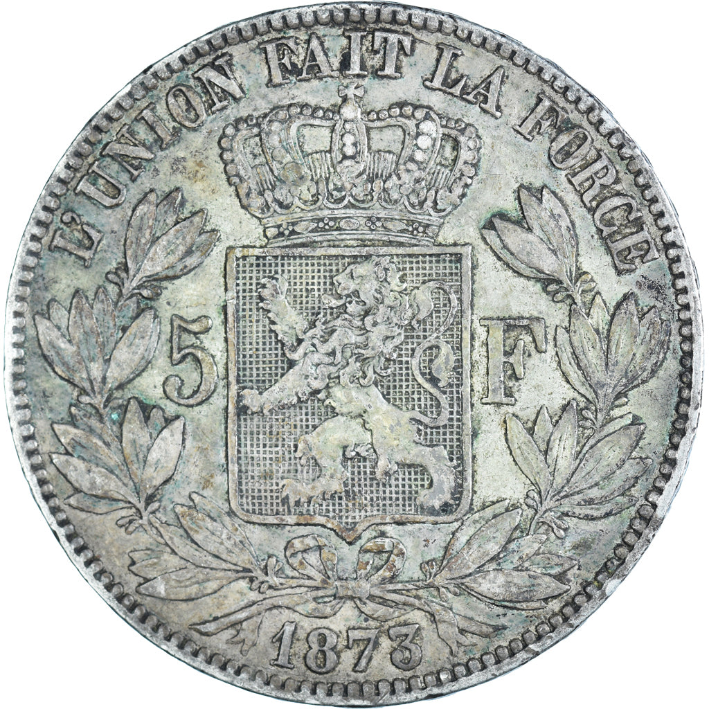 Moneta, Belgio, Leopold II, 5 Francs, 5 Frank, 1873, MB, Argento, KM:24