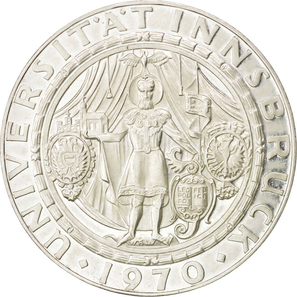 AUSTRIA, 50 Schilling, 1970, KM #2908, AU(55-58), Silver, 34, 19.99