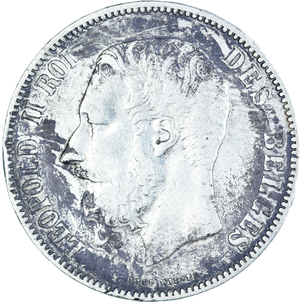 Coin, Belgium, Leopold II, 5 Francs, 5 Frank, 1873, VF(20-25), Silver, KM:24