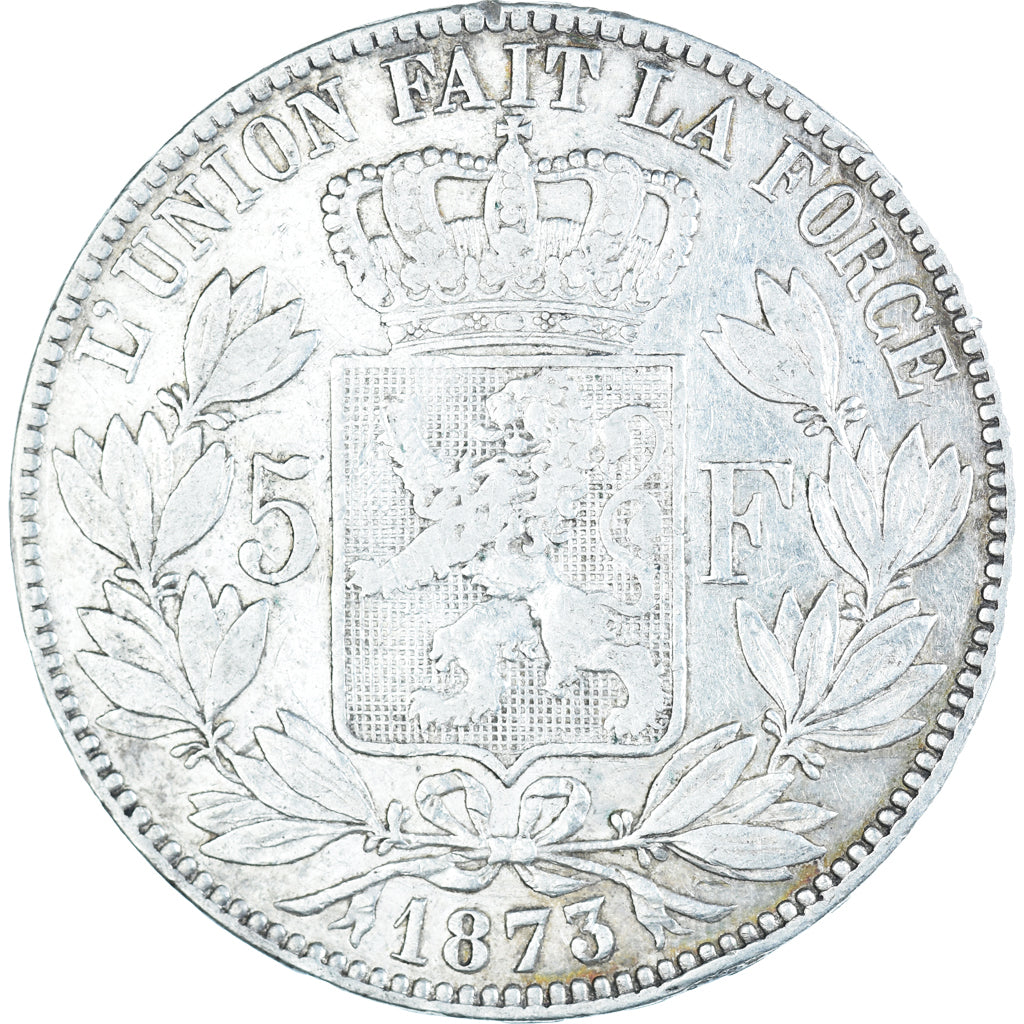 Coin, Belgium, Leopold II, 5 Francs, 5 Frank, 1873, VF(20-25), Silver, KM:24