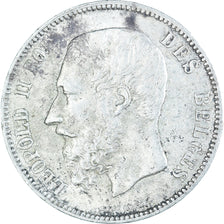 Moeda, Bélgica, Leopold II, 5 Francs, 5 Frank, 1873, EF(40-45), Prata, KM:24