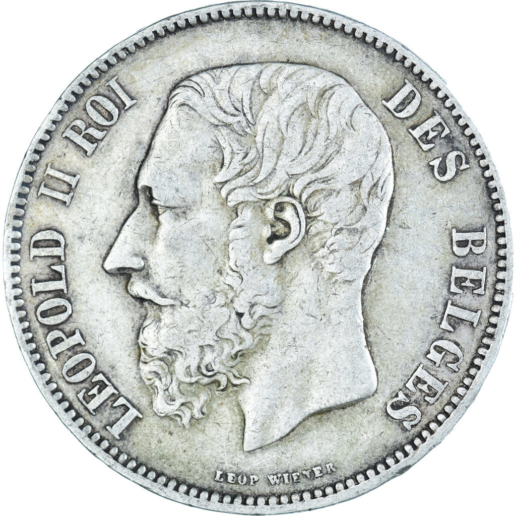 Coin, Belgium, Leopold II, 5 Francs, 5 Frank, 1873, VF(20-25), Silver, KM:24