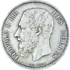 Coin, Belgium, Leopold II, 5 Francs, 5 Frank, 1873, VF(20-25), Silver, KM:24