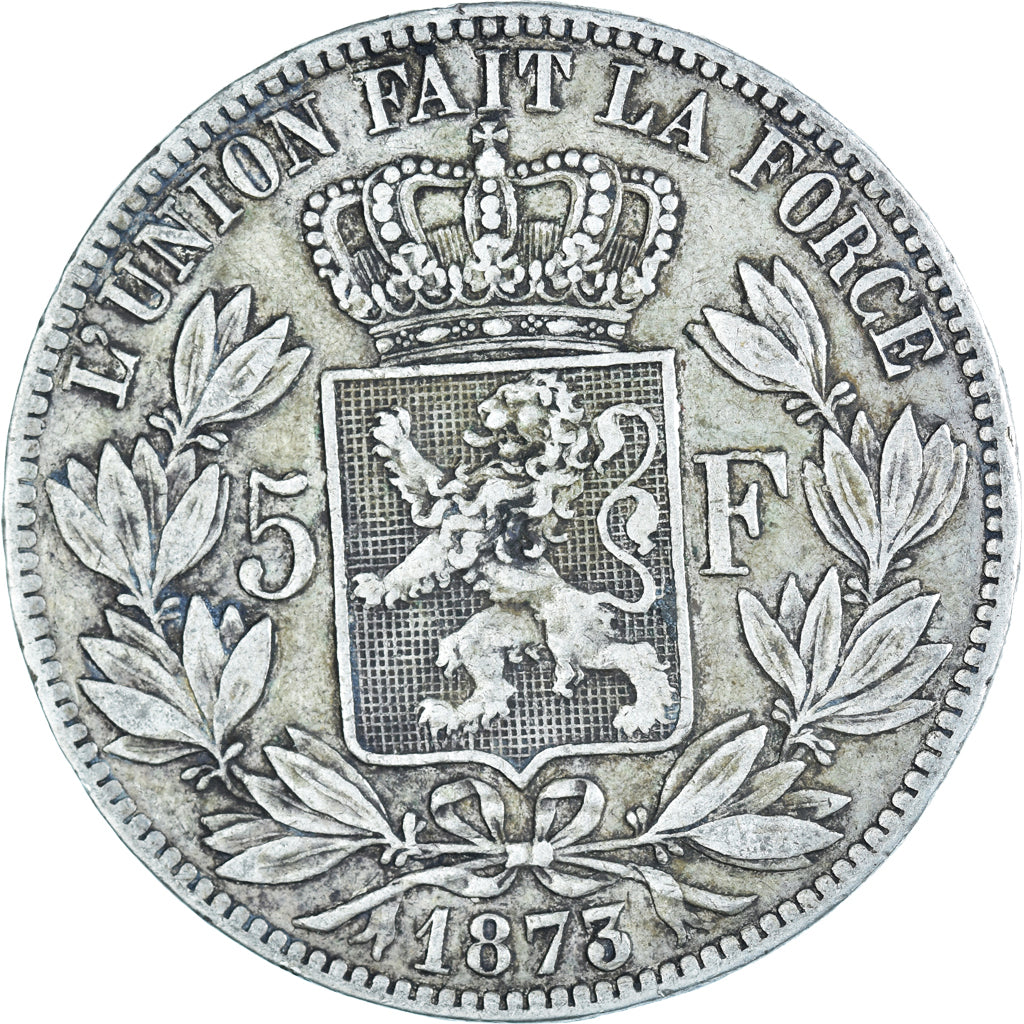 Coin, Belgium, Leopold II, 5 Francs, 5 Frank, 1873, VF(20-25), Silver, KM:24