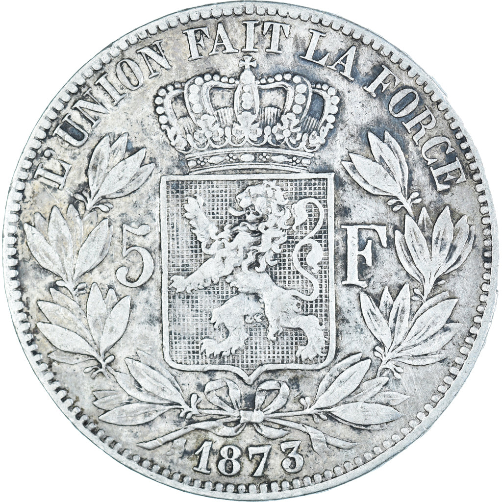 Moneta, Belgio, Leopold II, 5 Francs, 5 Frank, 1873, MB, Argento, KM:24