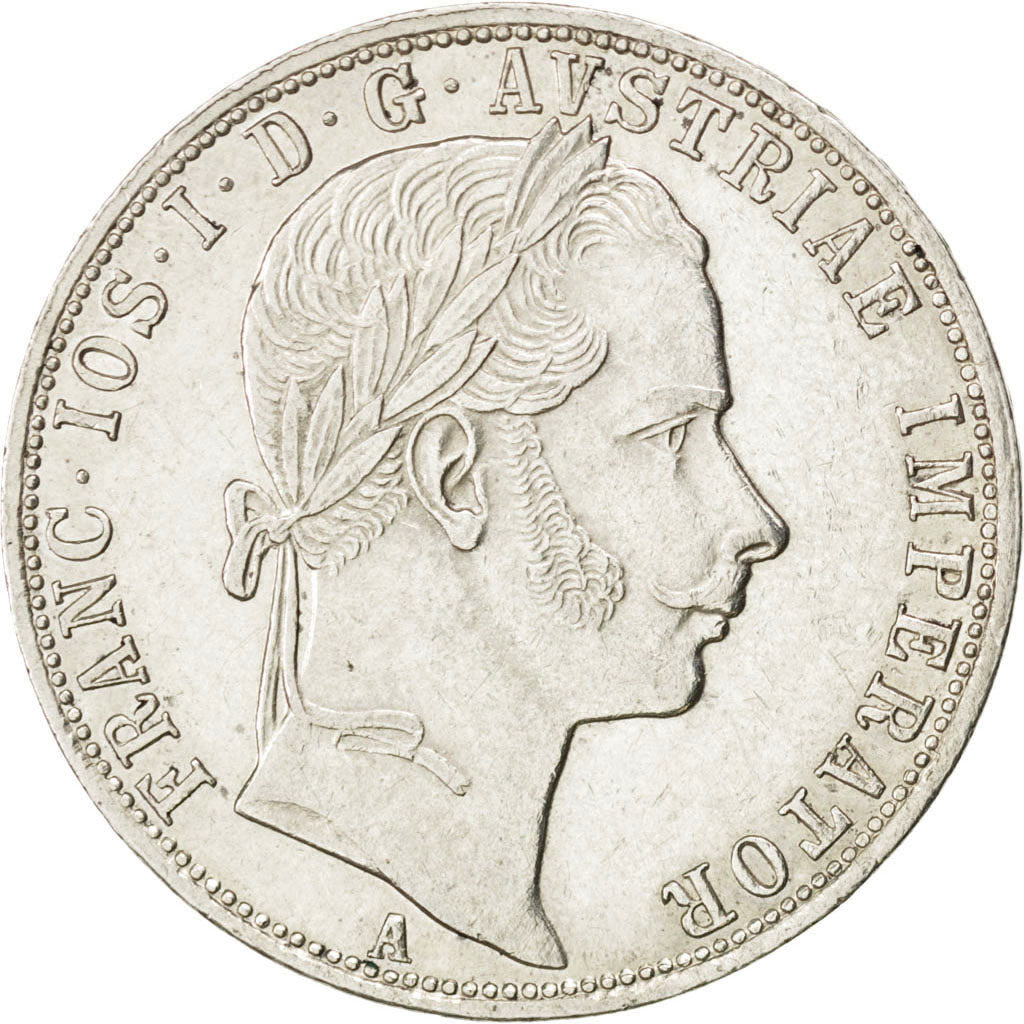 AUSTRIA, Florin, 1860, Vienne, KM #2219, AU(55-58), Silver, 12.32