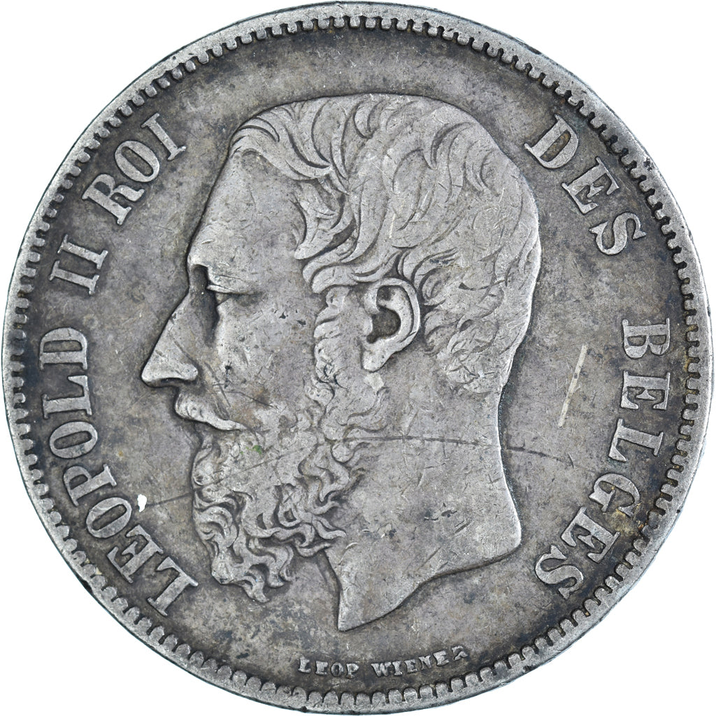 Coin, Belgium, Leopold II, 5 Francs, 5 Frank, 1873, VF(20-25), Silver, KM:24