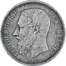 Coin, Belgium, Leopold II, 5 Francs, 5 Frank, 1873, VF(20-25), Silver, KM:24