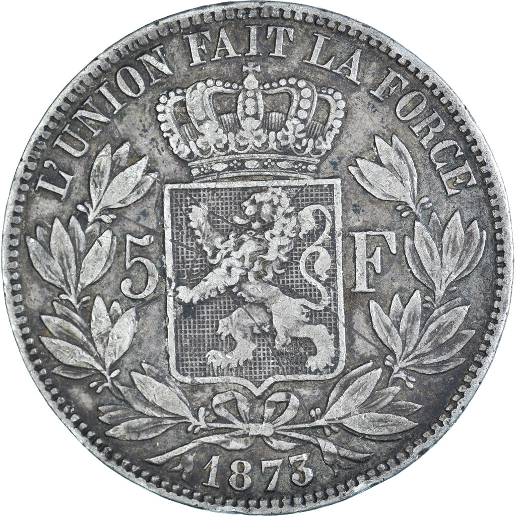 Coin, Belgium, Leopold II, 5 Francs, 5 Frank, 1873, VF(20-25), Silver, KM:24