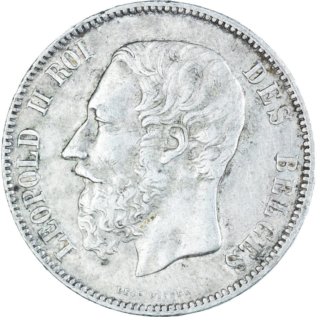Coin, Belgium, Leopold II, 5 Francs, 5 Frank, 1873, EF(40-45), Silver, KM:24