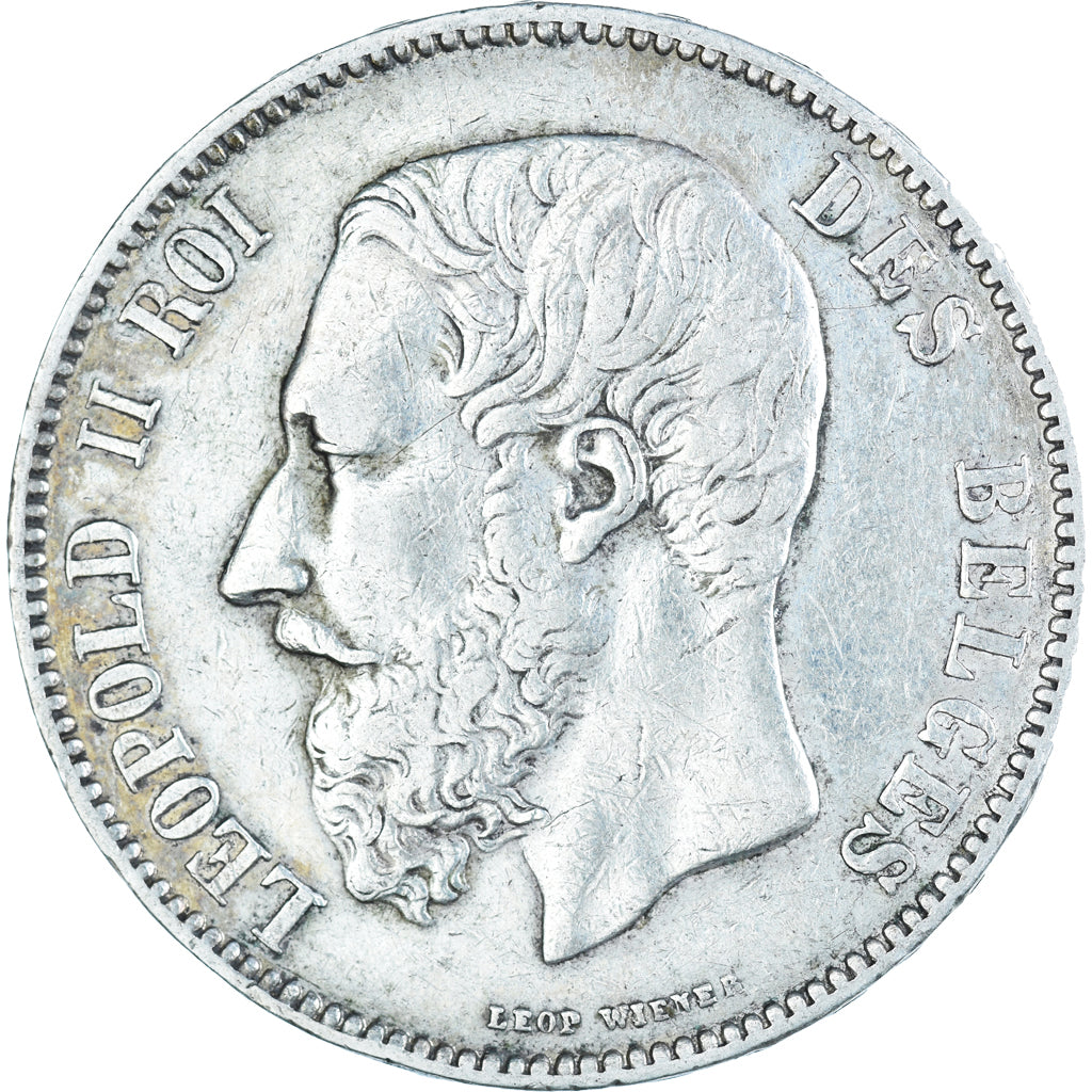 Münze, Belgien, Leopold II, 5 Francs, 5 Frank, 1874, S, Silber, KM:24