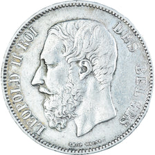 Münze, Belgien, Leopold II, 5 Francs, 5 Frank, 1874, S, Silber, KM:24