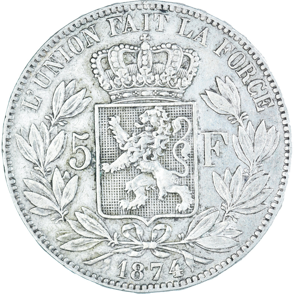 Münze, Belgien, Leopold II, 5 Francs, 5 Frank, 1874, S, Silber, KM:24