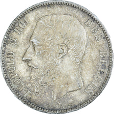 Coin, Belgium, Leopold II, 5 Francs, 5 Frank, 1876, EF(40-45), Silver, KM:24