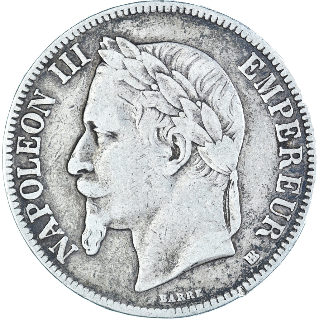 Munten, Frankrijk, Napoleon III, 5 Francs, 1868, Strasbourg, FR, Zilver