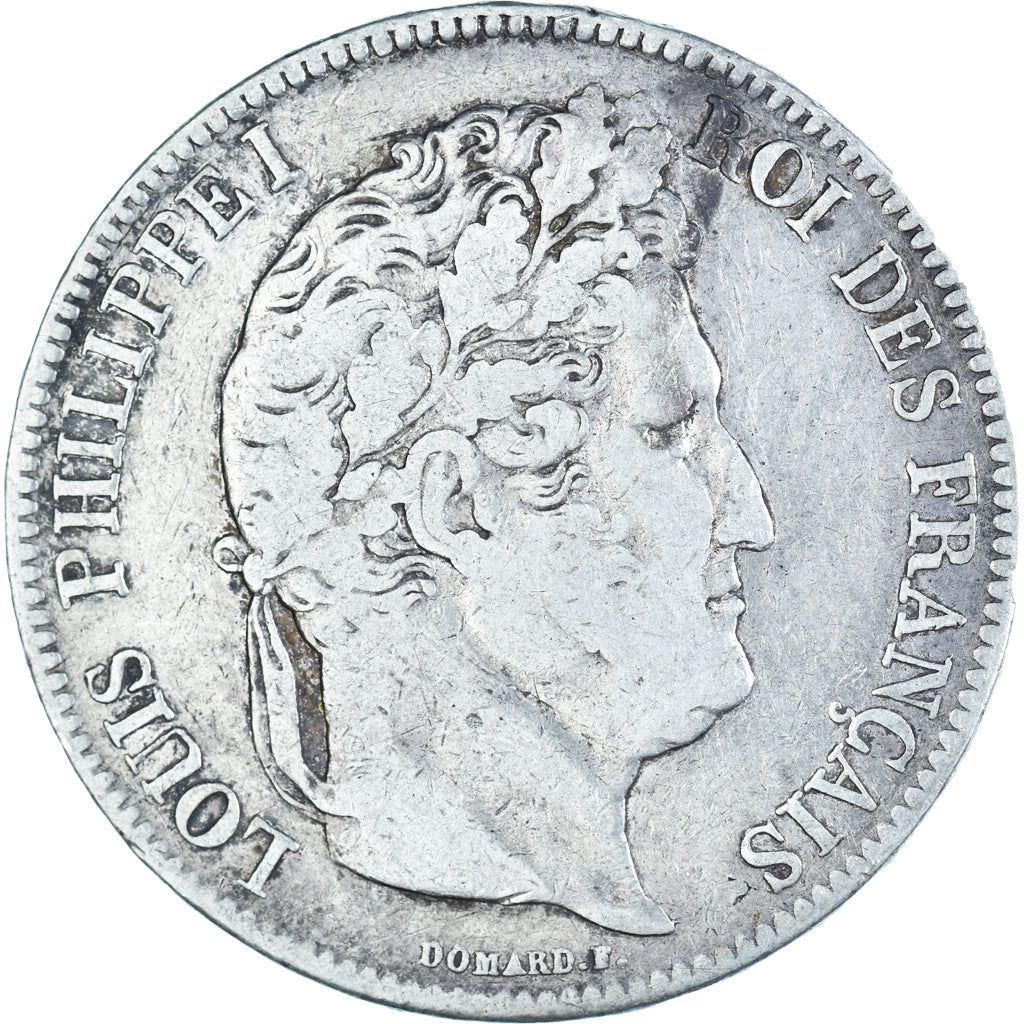 Coin, France, Louis-Philippe, 5 Francs, 1833, Rouen, VF(20-25), Silver